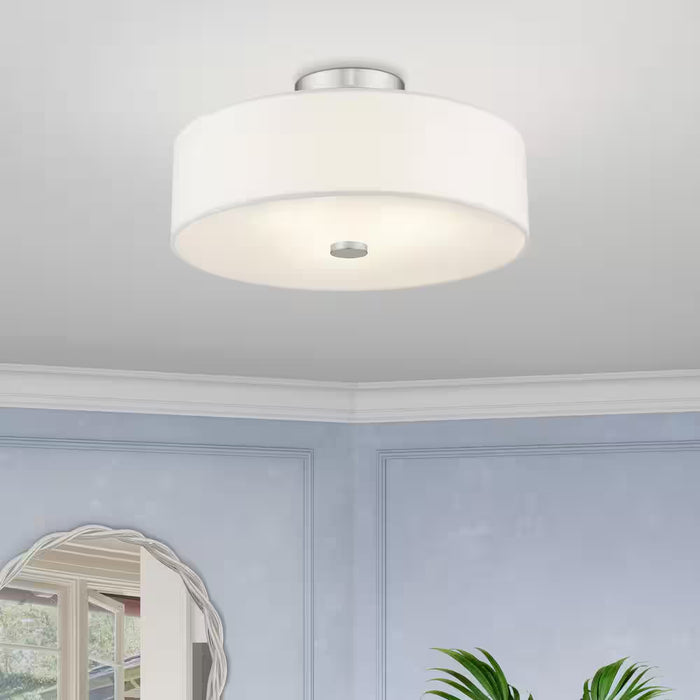 Mercury 3 Light Brushed Nickel Flush Mount