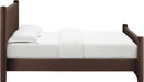 Rael Queen Platform Bed Frame with Upholstered Headboard and Footboard in Chocolate Brown – Stain-Resistant Performance Velvet Queen Size Bed with Rounded Posts