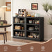 3-Tier Storage Bookcase with Adjustable Shelves, Modern Wood Storage Organizer Rack, Free Standing Decorative Display Shelf for Home Office, Living Room and Bedroom-Black
