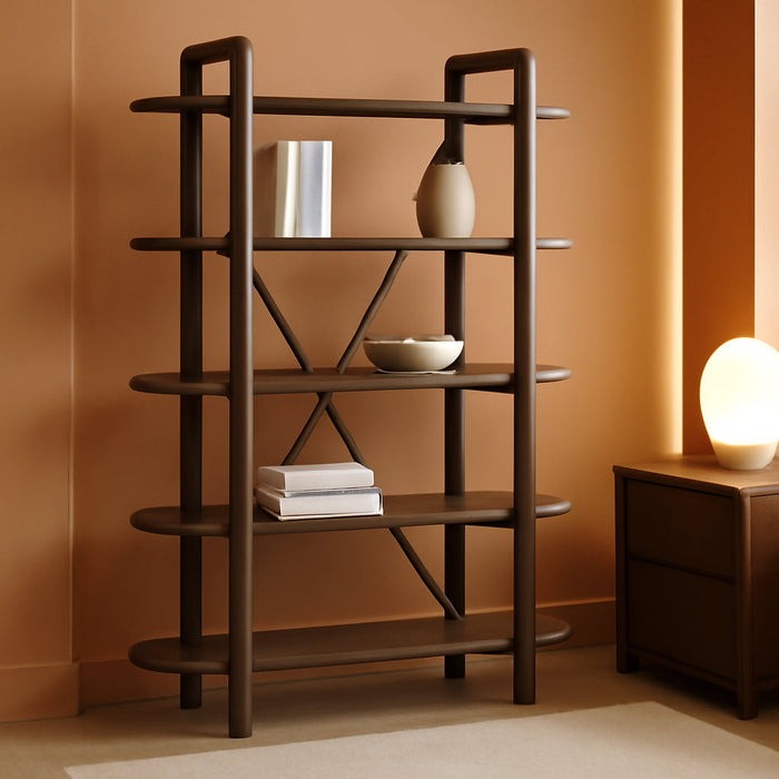 Signature Design by Ashley Roanhowe Contemporary 5-Tier 71" Bookcase, Light Brown