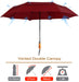 Large Folding Golf Umbrella - Compact Mens Umbrellas Travel Rain and Windproof 54Inch Collapsible Automatic Open Close Umbrella 210T Teflon Vented Double Canopy