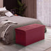 Ottoman Bench with Storage 30X15X15 Inches White Ottoman for Room Folding Leather Footrest Footstool Rectangle Collapsible Furniture with Lid for Bedroom Living Room Burgundy