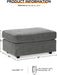 Stairatt Casual Rectangular Upholstered Ottoman, Gray