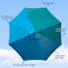 9' Outdoor Patio Umbrella, Outdoor Table Umbrella, Yard Umbrella, Market Umbrella with 8 Sturdy Ribs, Push Button Tilt and Crank