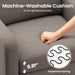 Linen Upholstered Accent Chair With Foldable Table