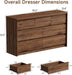 Modern 7 Drawers Dresser for Bedroom, 55" Wide Bedroom Dressers & Chest of Drawers W/Curved Profile, Mid Century Wood Dressers with Handleless Design, Large Dresser for Bedroom Living Room