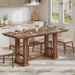 70-Inch Rustic-Style Farmhouse Dining Table Dark Walnut