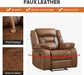 Faux Leather Recliner Sofa Furniture Set for Living Room, 2 Recliner Chairs, 3 Seat Reclining Sofa Couch Set for Meeting Room, Brown
