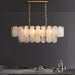 Gold Multi-Tier Lantern Pendant Lighting,Cloud Glass Metal Kitchen Island Chandeliers Hanging Ceiling Light Fixtures