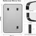 36X55 Inch Black Bathroom Mirror Metal Framed, HD Tempered Glass
