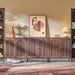 92.63" W Modern Arched Sideboard Buffet Cabinet with Storage, Brown | Fluted Arch Sideboard Cabinet W/Adjustable Shelves, Wooden Modular Kitchen Cabinet for Dining& Living Room, Entryway