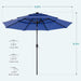 Outdoor Solar Patio Umbrella 3 Tiers with 32 LED Lights, Beach Market Table Umbrella with Crank and 8 Sturdy Ribs for Pool, Terrace, Restaurant