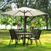 9Ft Patio Umbrella Outdoor Portable Table Market Umbrella with Push Button Tilt/Crank Waterproof Uv-Proof,Off-White