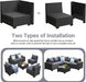 6-Piece Patio Furniture Set, All-Weather Outdoor Wicker Sectional Sofa with Cushions, Glass Table & Left and Right Armrest, Rattan Conversation Seating for Porch, Garden, Backyard,Grey