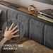 Queen Size Bed Frame with 2-Tier Storage Shelf Headboard, LED Lights