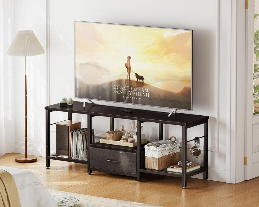 47 Inch Black TV Stand With Storage Unit — ShipItFurniture