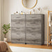 Tall Dresser with 5 Drawers, Modern Wooden Chest of Drawers with Diamond Panel, Anti-Tipping Device, Sturdy and Stable Storage Organizer for Bedroom, Hallway, Living Room
