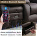 Loveseat Recliner Sofa with Massage and Heat, Power Reclining Loveseat Sofa RV Couch with Console, Home Theater Seating with LED Lights, Bluetooth Speaker, USB, Outlets, Faux Leather, Dark Brown