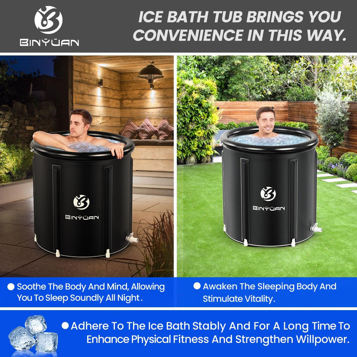 Ice Bath Tub: Cold Plunge Tub with Cover 106 Gallons, Cold Water Plunge for Athletes Recovery, Black