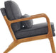 Corduroy Upholstered Accent Chair Dark Grey Lumbar