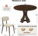 43.3" round Dining Table Set for 4 with Curved Solid Wood Frame