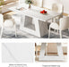 Dining Table for 4 to 6 People, 63" Rectangular Dining Room Table, Modern Wooden Faux Marble Dinner Table with Sturdy Base for Kitchen, Living Room