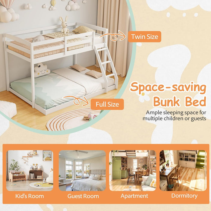 Durable Engineered Twin Over Full Bunk BedFrameSystem