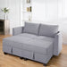 Gray Linen 56.1 In. W Straight Arm Sectional Sofa - Sofa Couch for Living Room/Office