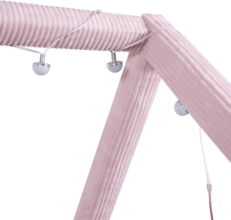 Full Sized House Shaped Corduroy Daybed PowderPink