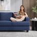 89 Inch 3-Seater Modern Navy Blue Sofa with Deep Seats