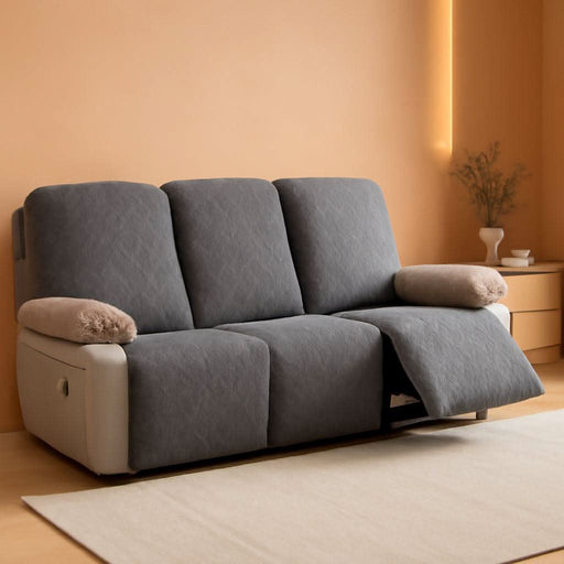100% Waterproof Recliner Sofa Slipcovers, 3 Pieces Stretch Reclining Couch Covers for 3 Cushion Couch Sofa Pet Friendly Washable Furniture Covers for Dogs, Pets, Kids (Dark Gray, 3 Seater)