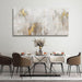 White Abstract Artwork Home Decor Textured Wall Art for Office Master Bedroom Wall Decor Gold Painting for Walls 24X48 Inch Living Room Picture