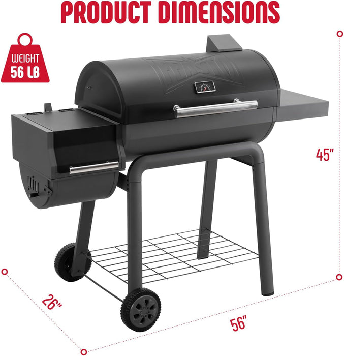 BBQ Charcoal Grill with Offset Smoker Grill and Side Table, 30-In Heavy-Duty Outdoor BBQ Grill with 832 Sq. In. Cooking Space for Outdoor Barbecue in Backyard, Patio and Parties, Black