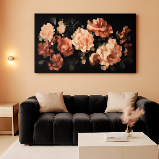 Flower Wall Decor Pink and White Botanical Painting Home Decor Aesthetic Framed Artwork for Living Room Bedroom Office Room Decor 24"X 48"