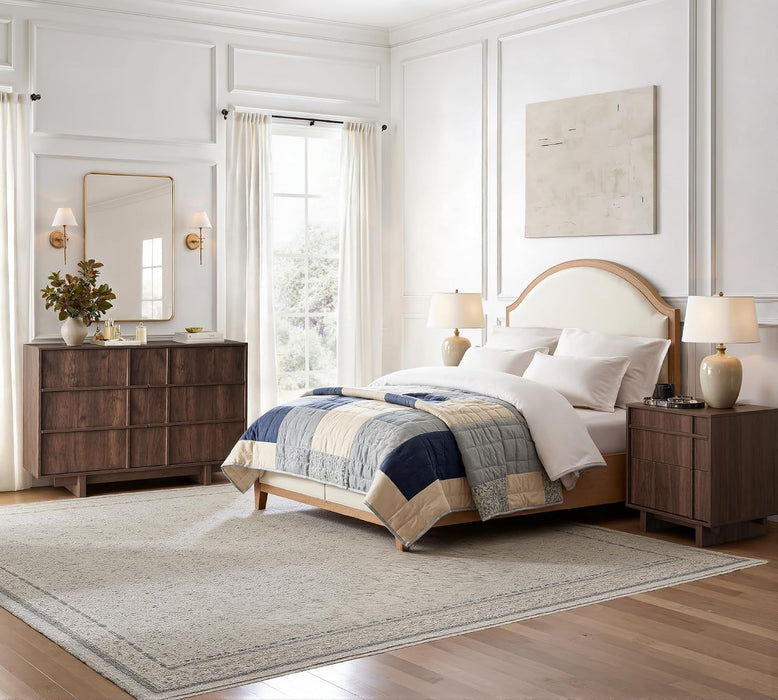 47" Wide 6 Drawer Dresser for Bedroom, Skeleton Line Design