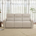 3 Seater Power Reclining Sofa, Overstuffed Recliner Couch with USB and Type-C Charge Ports, Reclining Couches for Living Room, Home Theater, RV (Beige, Fabric)