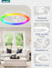 RGB Low Profile Ceiling Fans with Lights and Remote, 20 Inch Dimmable Modern Ceiling Fan(3000K-6000K), 6 Speed, Reversible, APP & Remote Control, Flush Mount Fan Light, White RGB Ceiling Fans