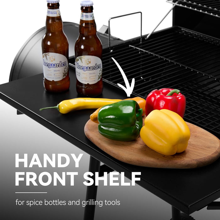 CC1830SC Charcoal Grill Offset Smoker with Cover, 811 Square Inches, Black, Outdoor Camping