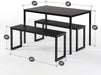 Louis Modern Studio Collection Soho Dining Table with Two Benches (3 Piece Set) - Espresso