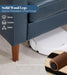 Mid Century Modern FauxLeather Sofa 91Inch NavyBlue