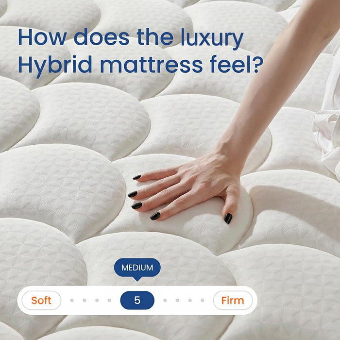 Full Size Mattress 10 Inch in a Box, Hybrid Mattresses Full Medium Firm Bed