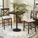 24" Farmhouse Bar Stools Set of 2, Cross Back Counter Height Chairs with Padded Linen Upholstered Seat & Footrest, Wooden Barstools for Kitchen Island, Dining Room, Cafe, Dark Brown & Cream