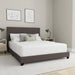 Willow Nailhead Trim Upholstered Queen Bed, Charcoal Fabric