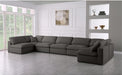 Contemporary Grey Velvet Standard Modular Sectional Sofa