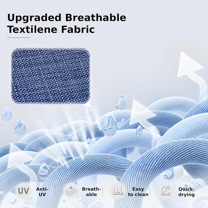 9-Piece Metal Outdoor Patio Dining Furniture Set 8 Sling Dining Swivel Chairs and 1 Expandable Outdoor Dining Rectangle Table, Blue