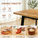 Modern 47.2"-63" Extendable Rectangular Dining Room Table, Walnut | Removable Extension Leaf, Durable MDF Tabletop, Accommodates 4-8 Guests, Great for Dining Room Small Kitchen & Dinner Spaces