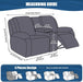 Reclining Loveseat with Middle Console Slipcover, 4 Piece Polyester Fabric Stretch Loveseat Reclining Sofa Covers (Dark Gray, 2 Seat Recliner Cover with Console)