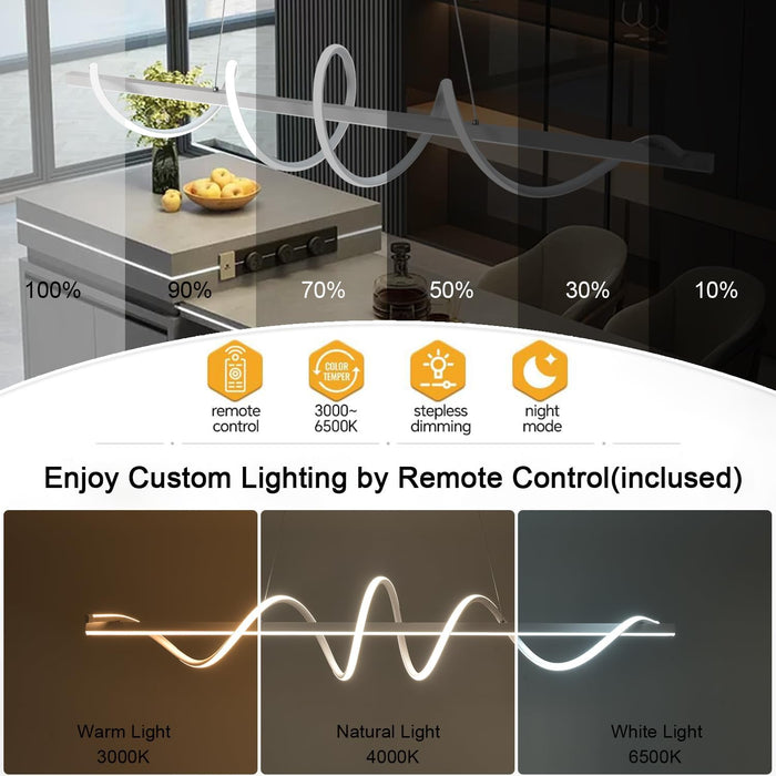 47.24Inch Dimmable LED Pendant Light Fixture Dining