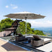 Outdoor Table Sun Umbrella 11.5 FT round Semi Auto Lift, Beige