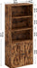 Industrial Bookshelves and Bookcases with Doors 11.8 in Depth Floor Standing 5 Shelf Display Storage Shelves Bookcase Home Decor Furniture for Home, Office, Living Room, Bedroom